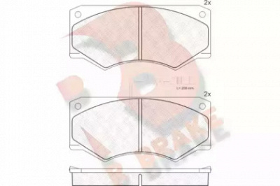 R BRAKE rb0814 -  Комплект тормозных колодок, дисковый тормоз